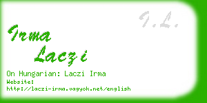 irma laczi business card